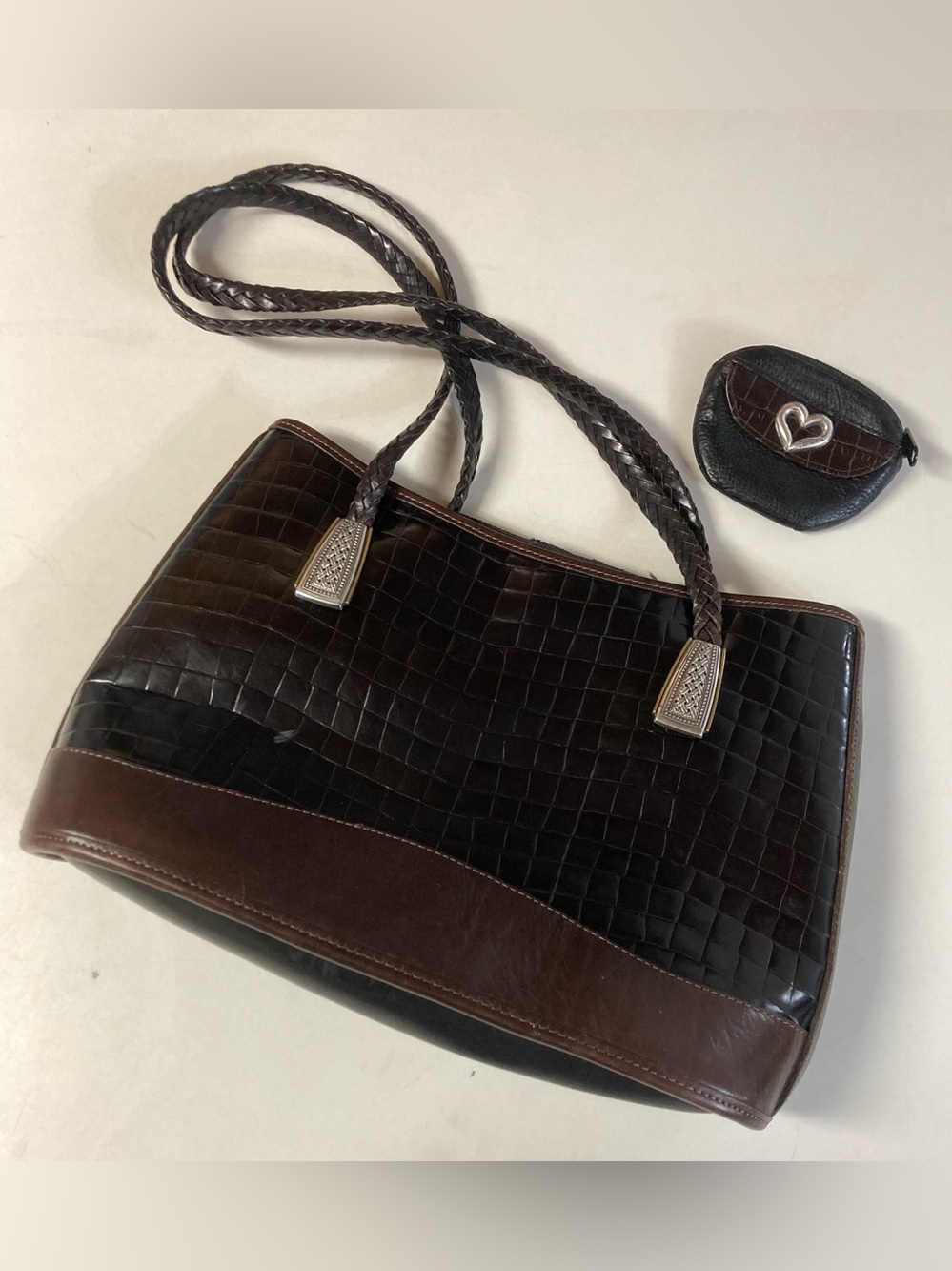 Brighton Croc Embossed Tote Set